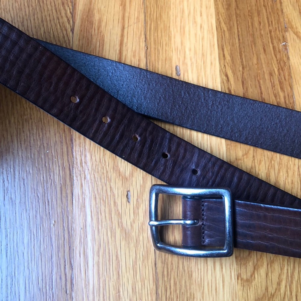 Brown leather gap belt